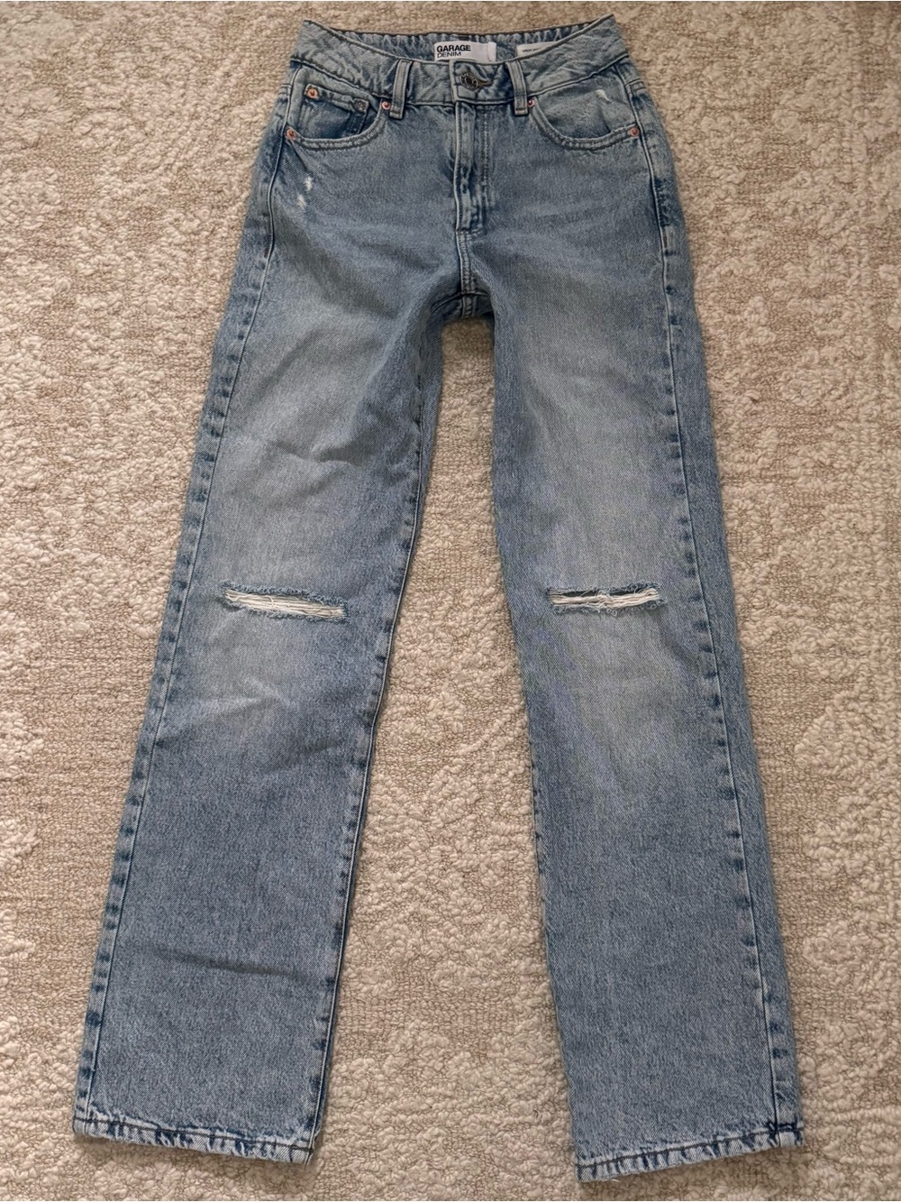 Garage Light Wash Blue Straight-Leg Jeans
